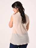 Blusa Curvy Beige con Gioiello