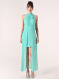 Abito High-Low Verde Acqua