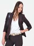 Top panna in raso con pizzo