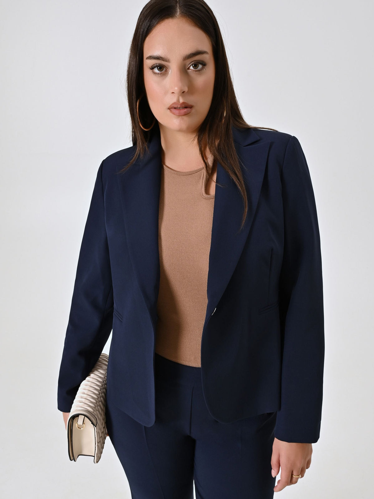 Giacca Curvy Monobottone Blu
