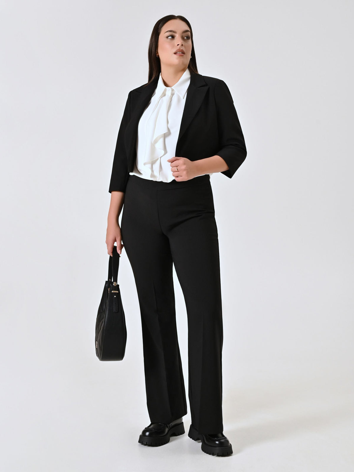 Pantalone Curvy a Zampa Nero