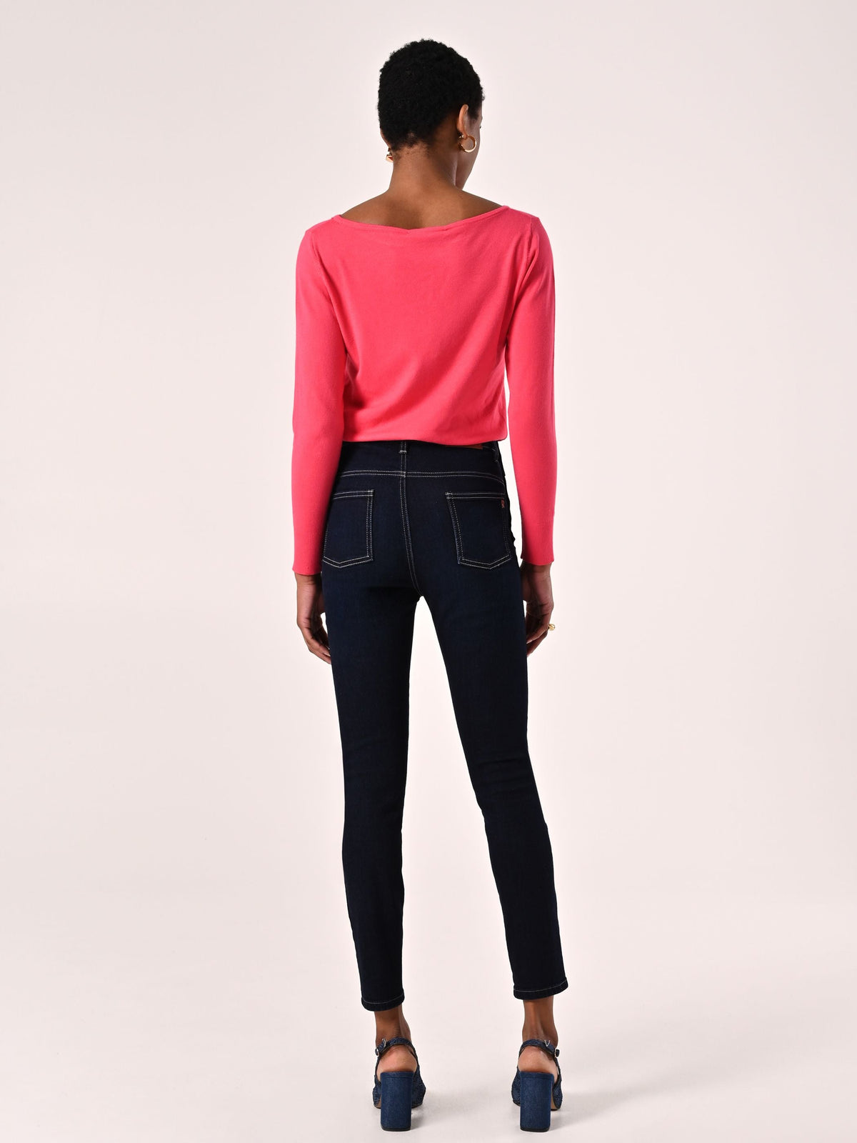 Jeans Skinny Blu con Bottoni