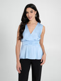 Top in Raso Azzurro