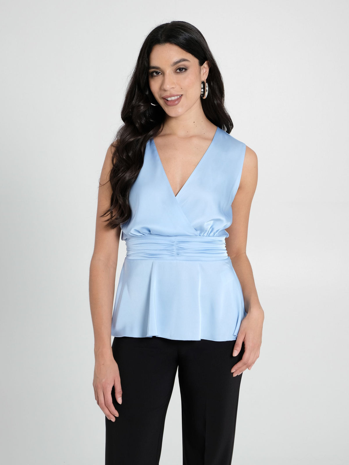 Top in Raso Azzurro