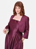 Coprispalle Curvy raso bordeaux rosso con zip