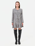 Giacca cropped grigia effetto bouclé