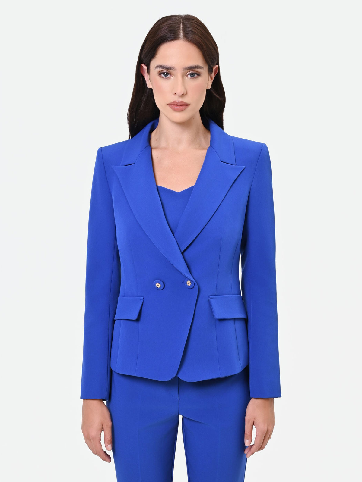 Giacca blazer blu cina monopetto