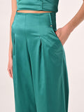 Pantaloni in Raso strutturato Verde Reale