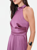 Abito Lungo Rosa Antico con scollo Halter
