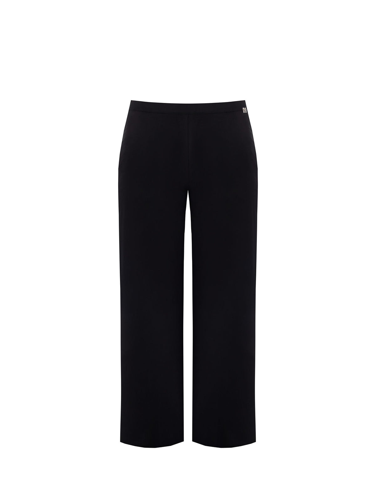 Pantaloni Curvy in Lino Viscosa Neri