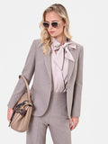 Giacca in misto viscosa tortora beige monopetto