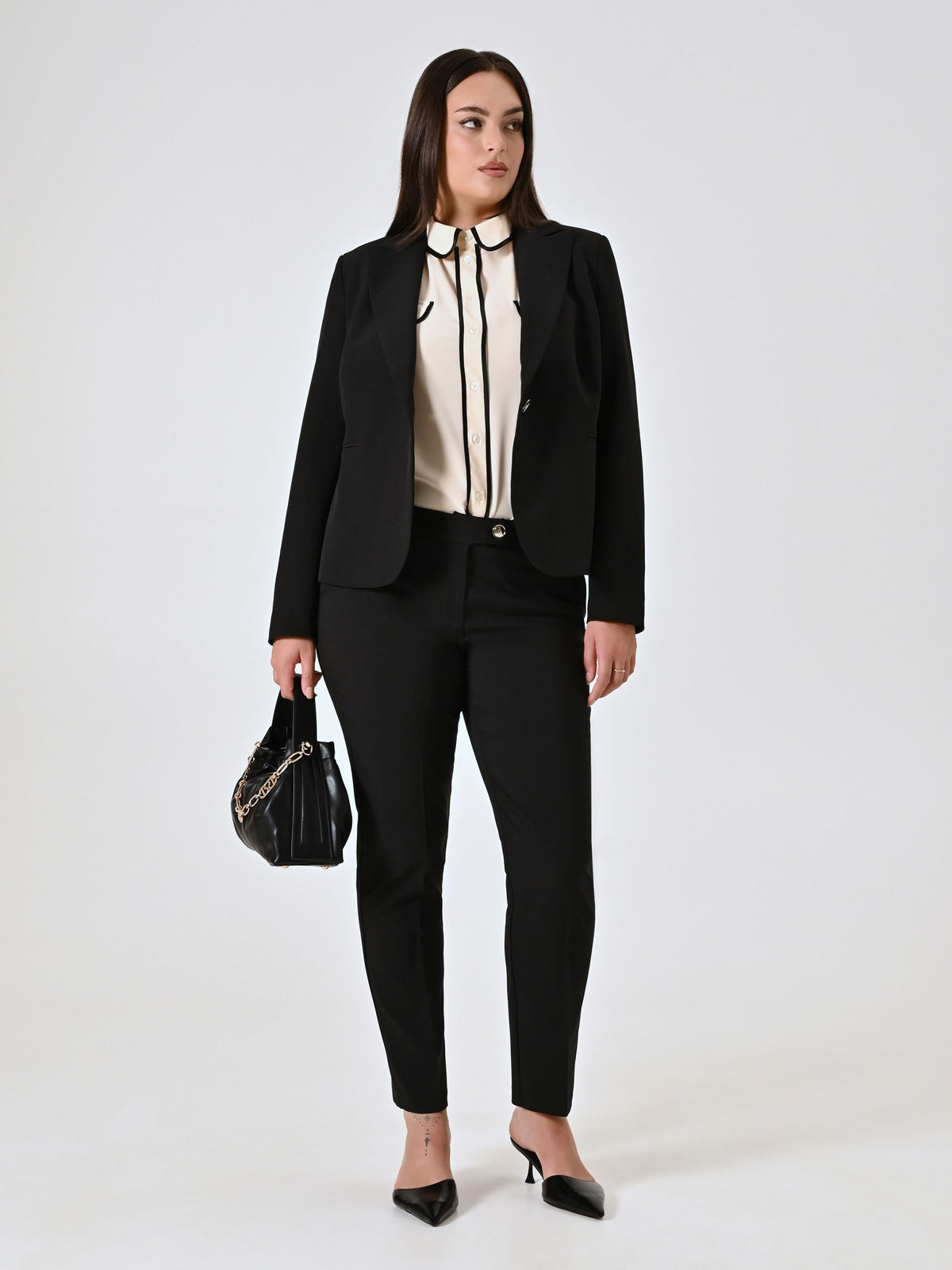 Pantaloni Curvy Straight Neri