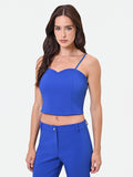 Top bustier crop blu cina
