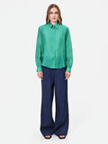 Camicia in Mussola Verde con Inserti