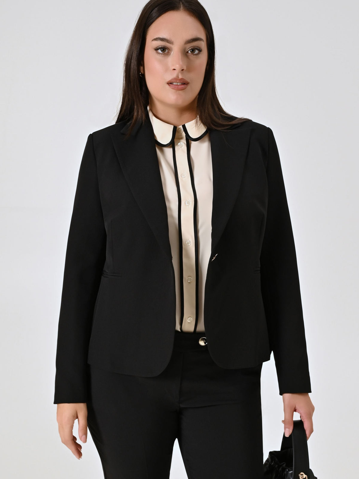 Giacca Curvy Monobottone Nera