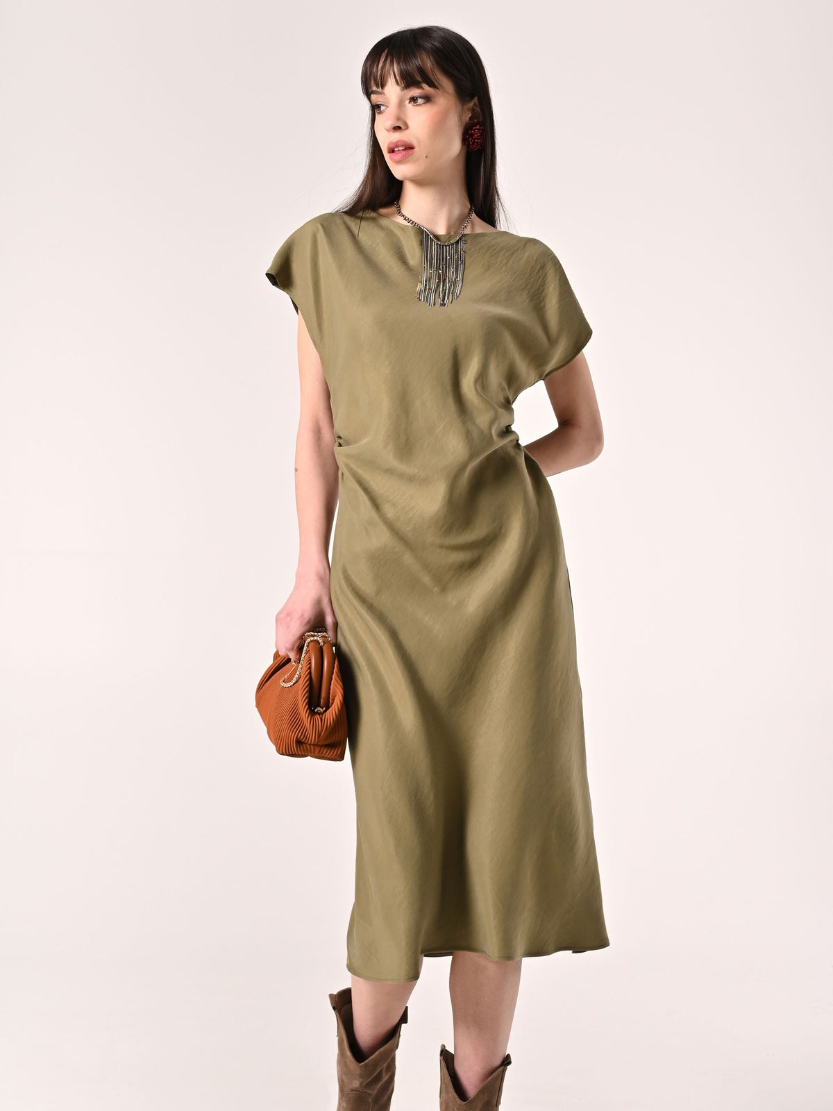 Abito Verde Militare in Viscosa