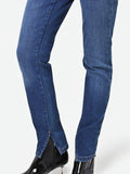 Jeans skinny blu con bottoni piatti