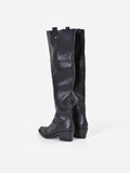 Stivale nero stile texano con gambale alto