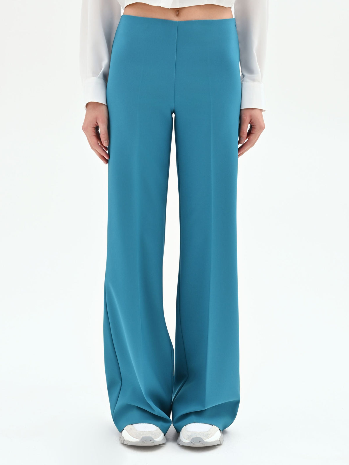 Pantalone palazzo  blu ottanio