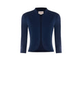 Giacca Corta Bordi Stondati Blu