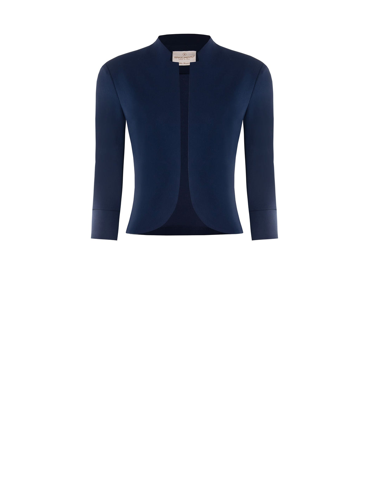 Giacca Corta Bordi Stondati Blu