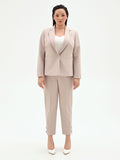 Giacca Curvy monopetto tortora beige in tessuto tecnico