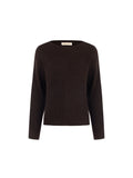 Maglia marrone moro con texture a coste misto viscosa e alpaca