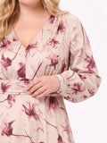 Abito curvy lungo stampa floreale