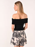 Top off-the-Shoulders Nero