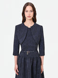 Coprispalla blu navy in tessuto jacquard