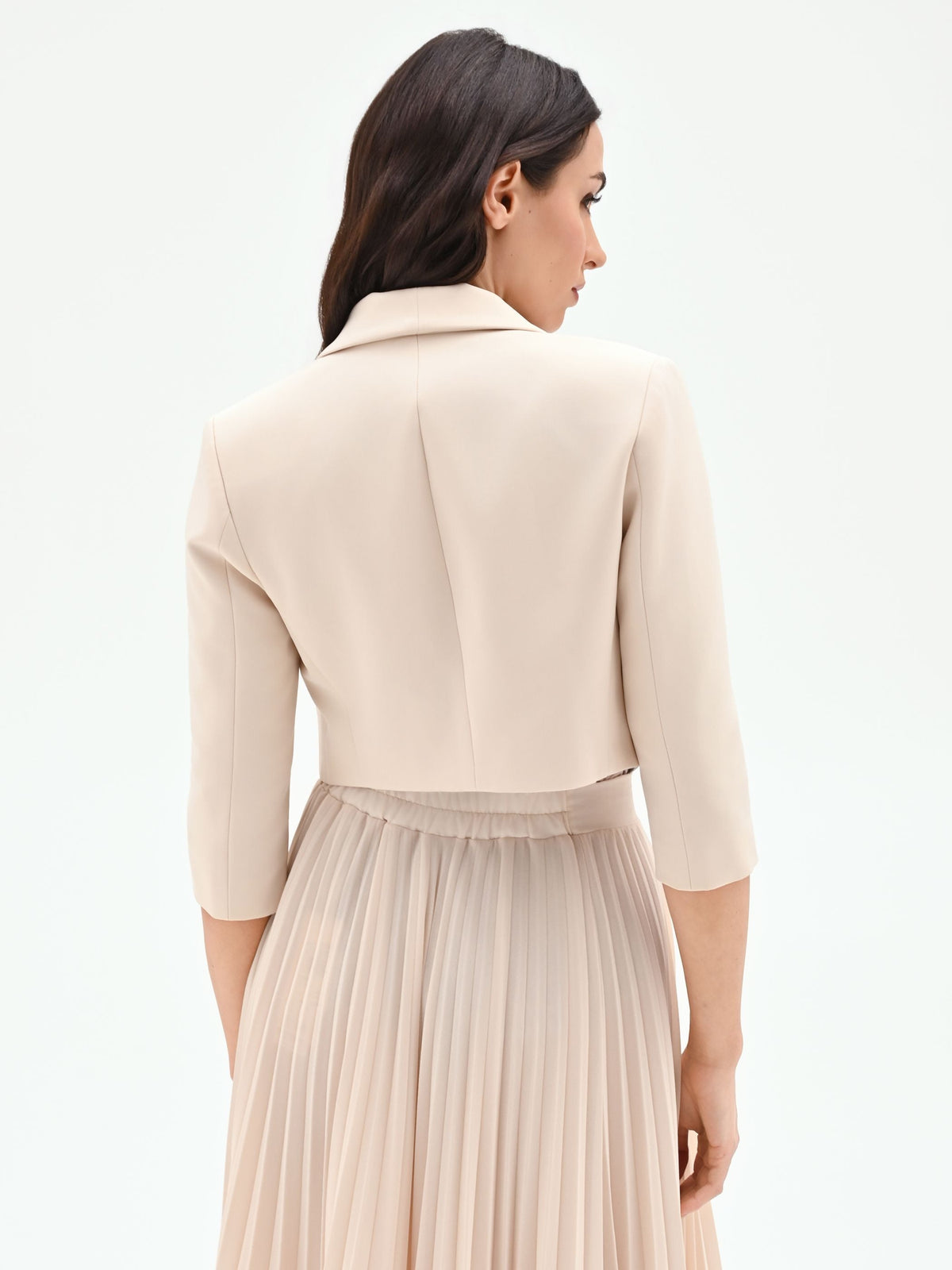 Giacca corta beige chiaro stile bolero
