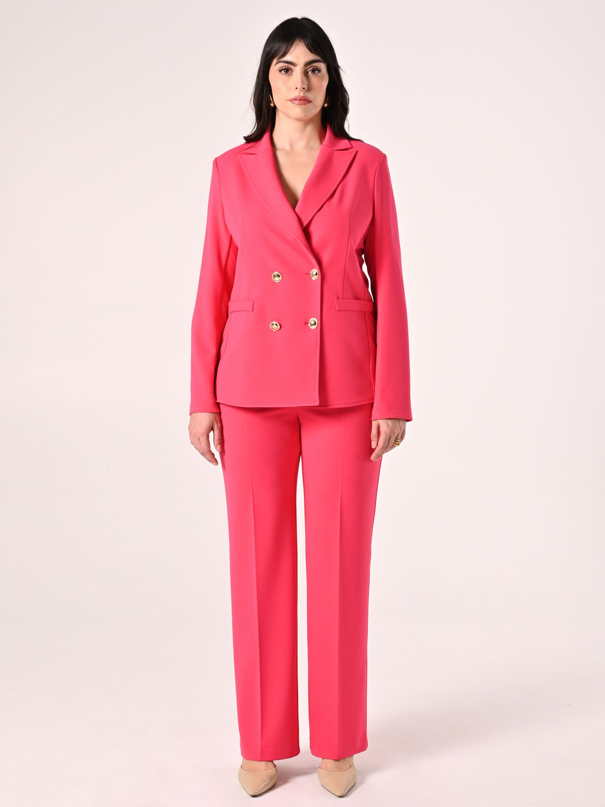 Giacca Curvy Fuxia in Scuba mano Crepe