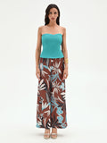 Top a bustier turchese azzurro con scollo a cuore