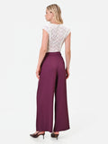 Pantalone a palazzo fluido bordeaux rosso