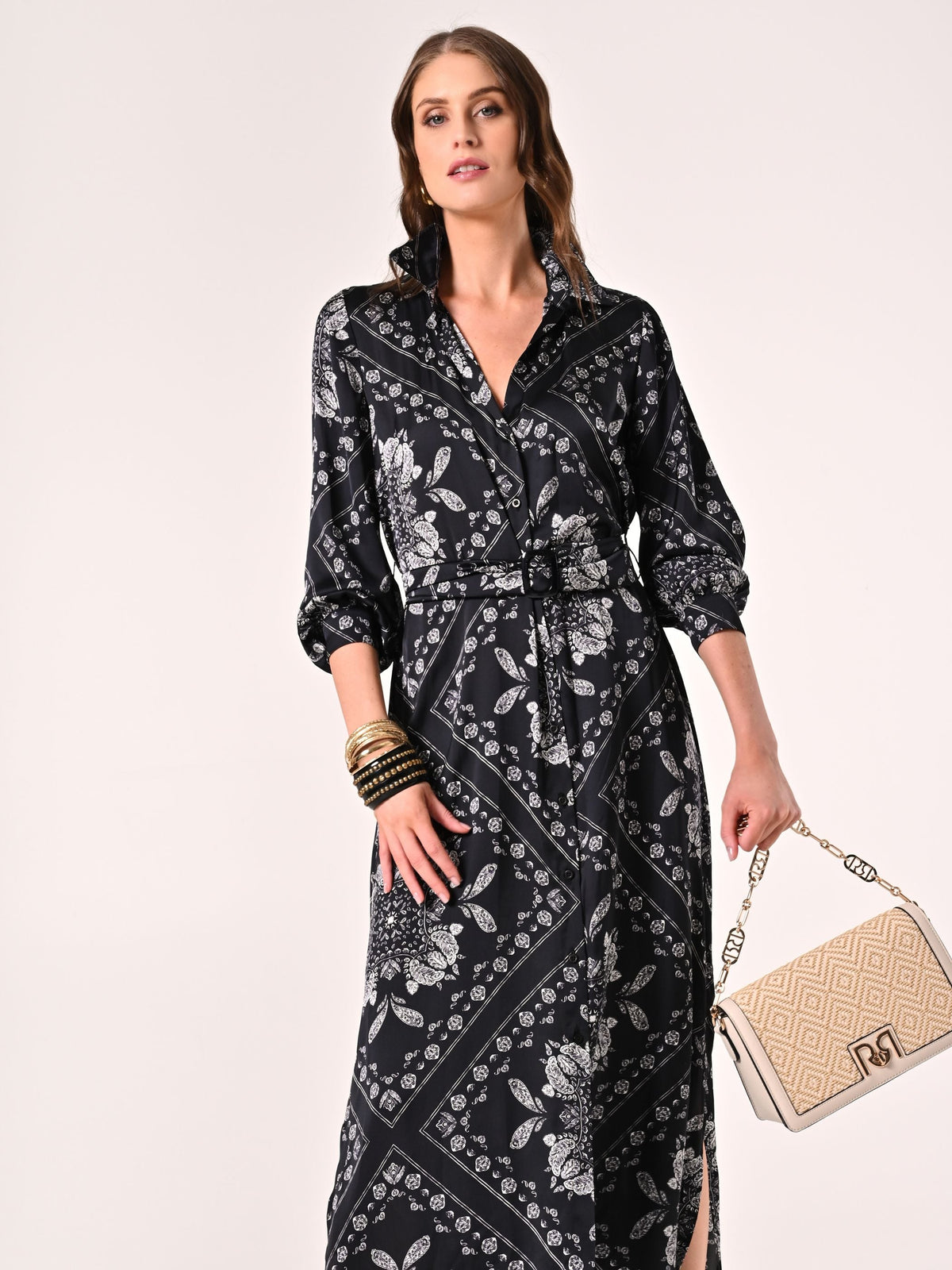 Abito in Raso stampa Paisley