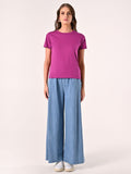 T-Shirt in Cotone Viola Iris