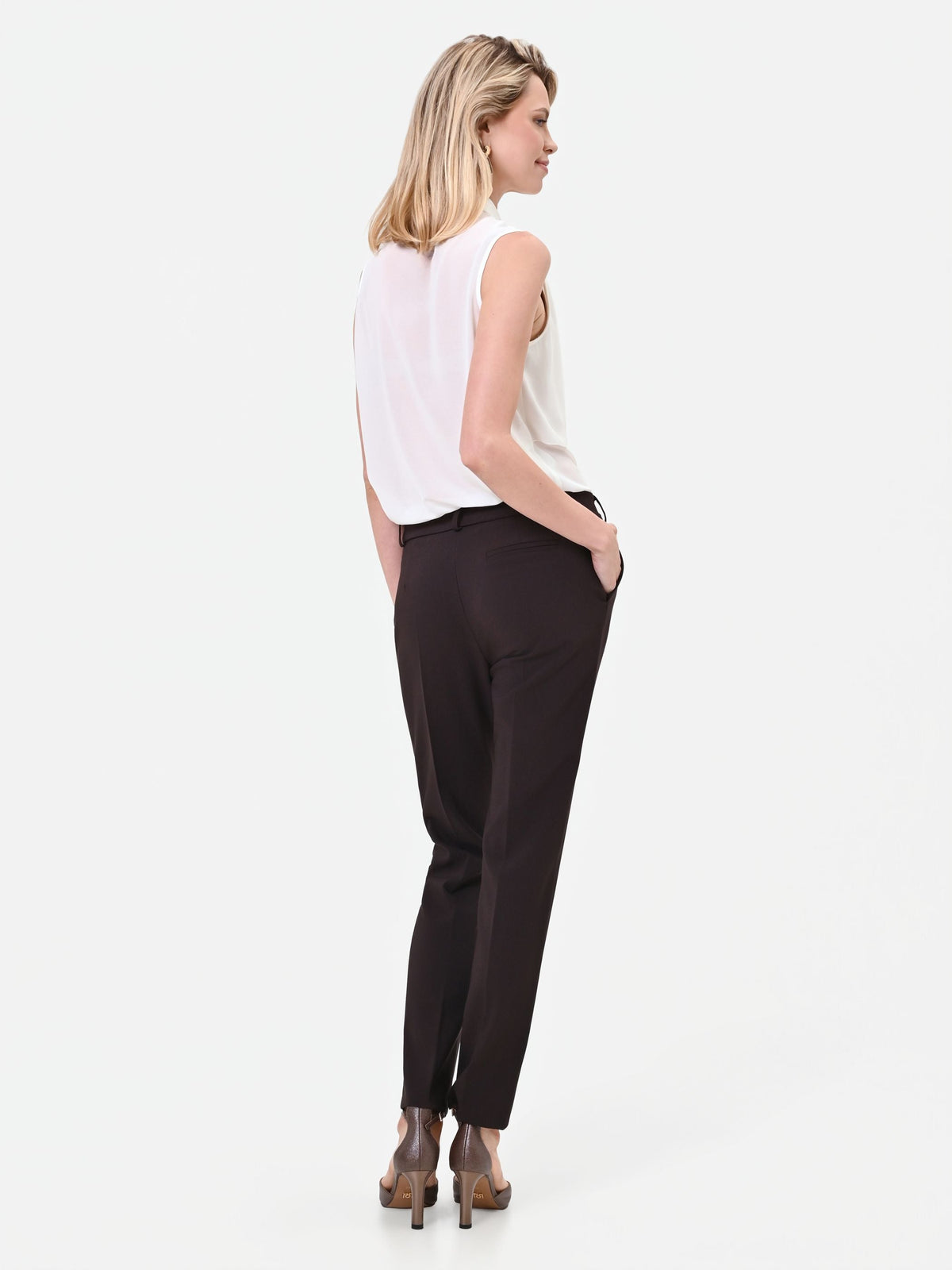 Pantalone skinny moro marrone