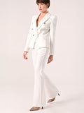 Pantaloni Mid Flared in Tessuto Tecnico Bianco