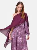 Coprispalle bordeaux stile cappa in georgette