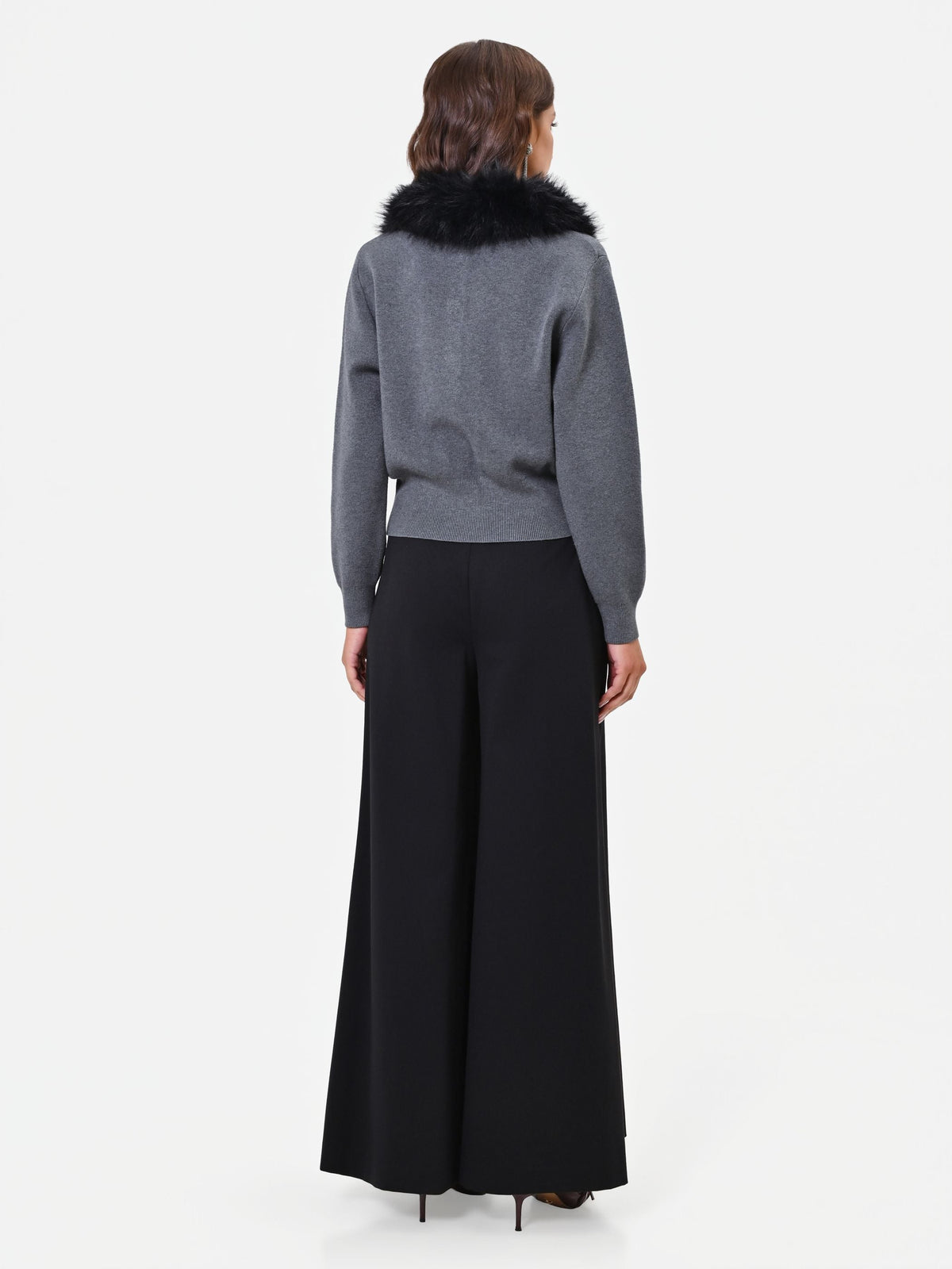 Pantalone nero in Punto Milano misto viscosa