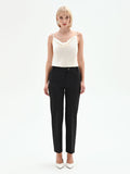 Pantalone slim nero scuro a vita alta