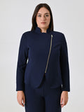 Giacca Curvy con Zip Blu
