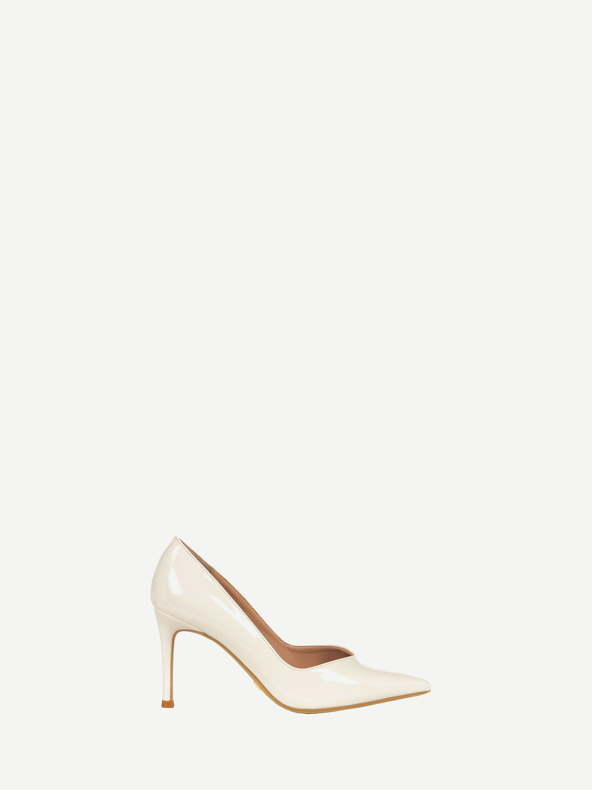 Décolleté beige in vernice