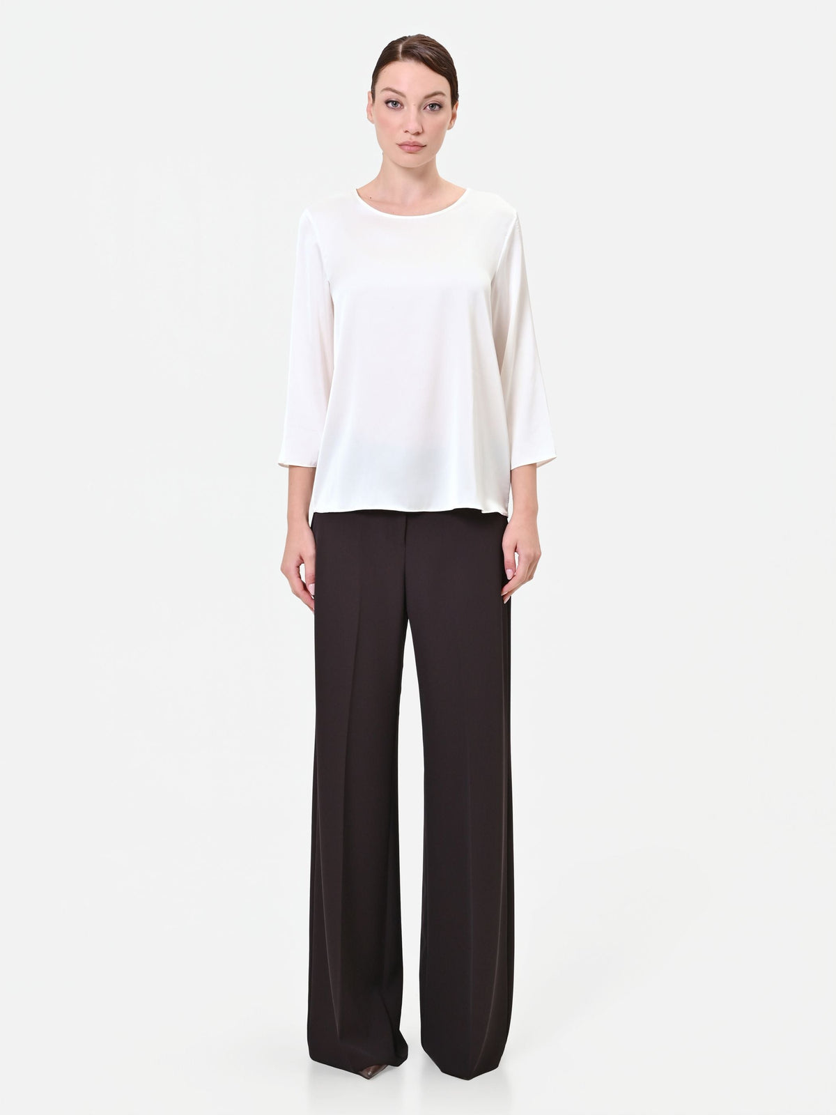 Blusa panna in raso