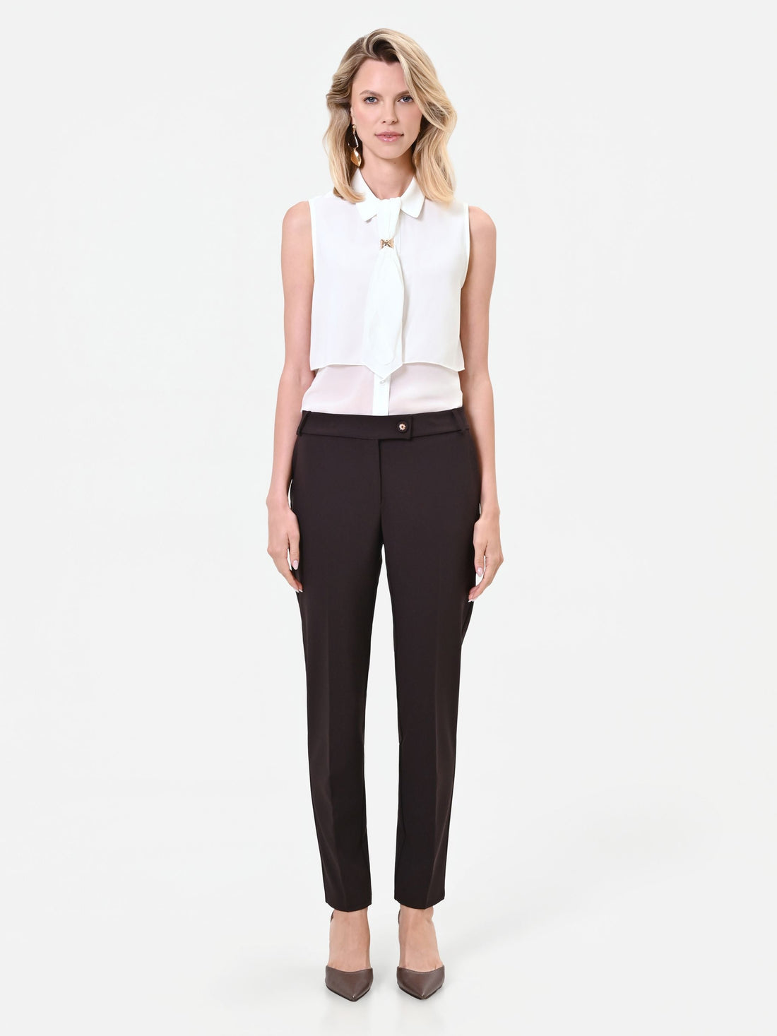 Pantalone skinny moro marrone