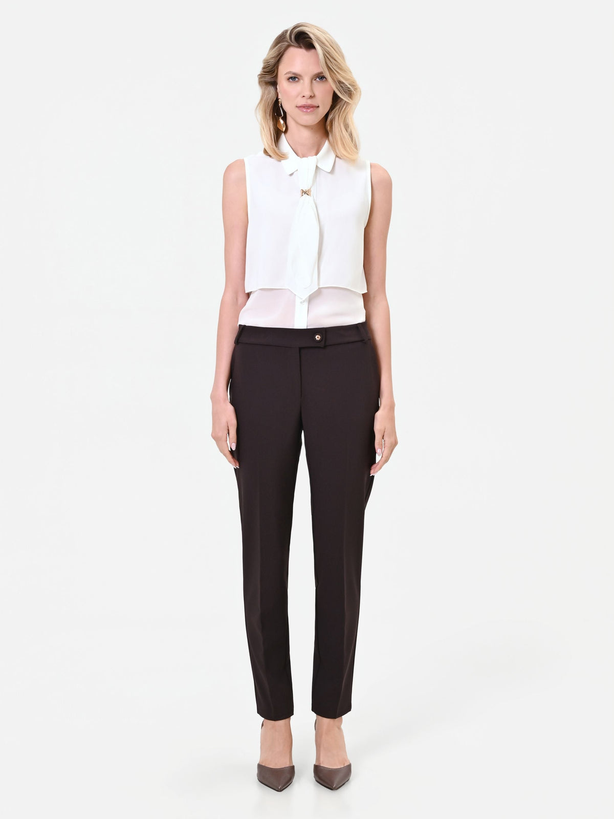 Pantalone skinny moro marrone