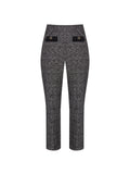 Pantalone Curvy nero a gamba dritta in tessuto boucle
