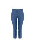 Pantaloni Curvy in Chambray con Strass