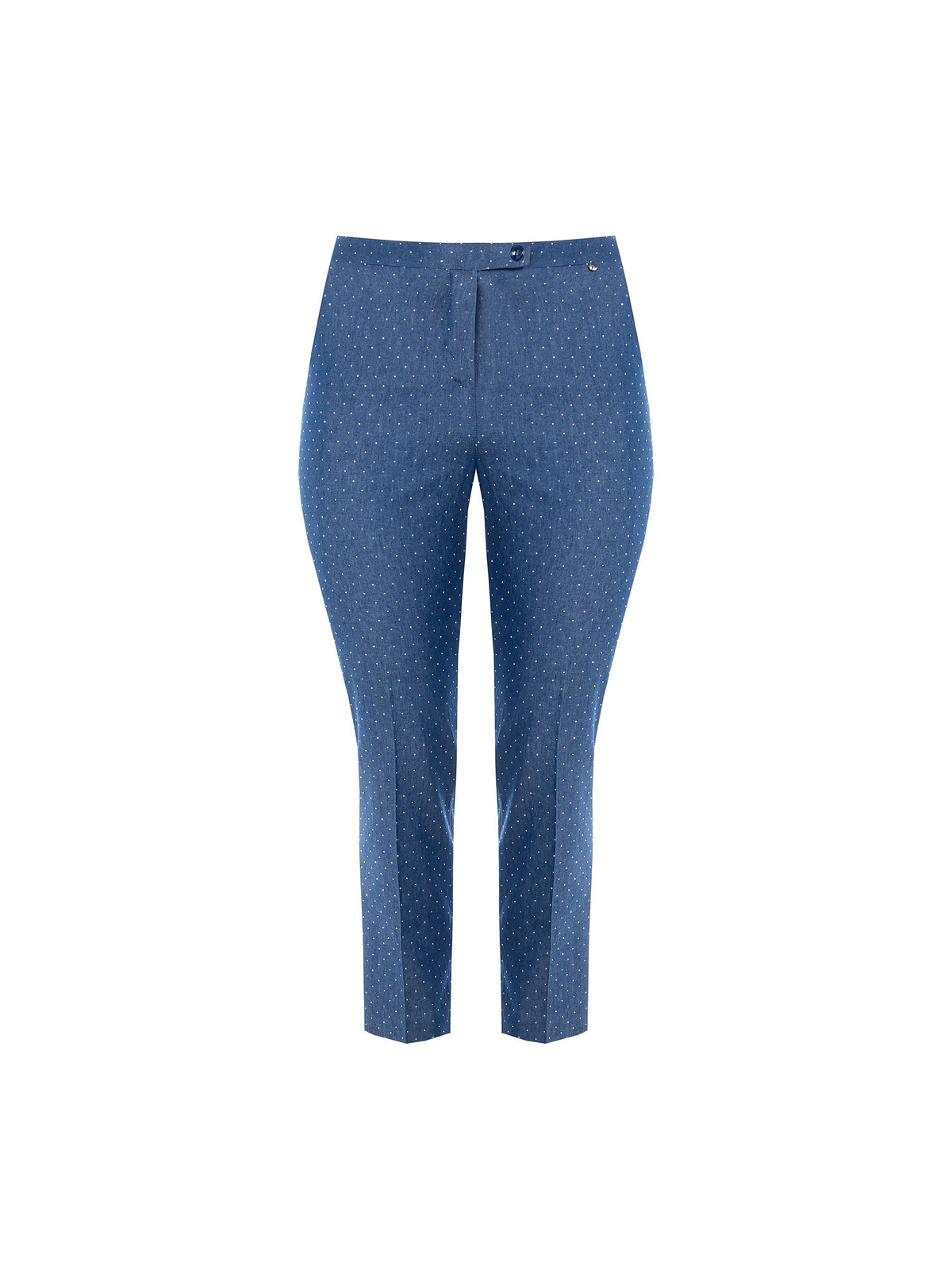 Pantaloni Curvy in Chambray con Strass