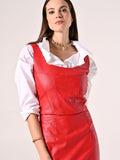 Top Simil Pelle Rosso